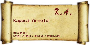 Kaposi Arnold névjegykártya